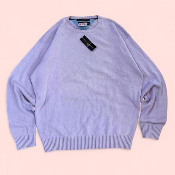 NWT Vintage Tommy Hilfiger Sweater size XL Lavender blue crew neck sweater, - Picture 1 of 4